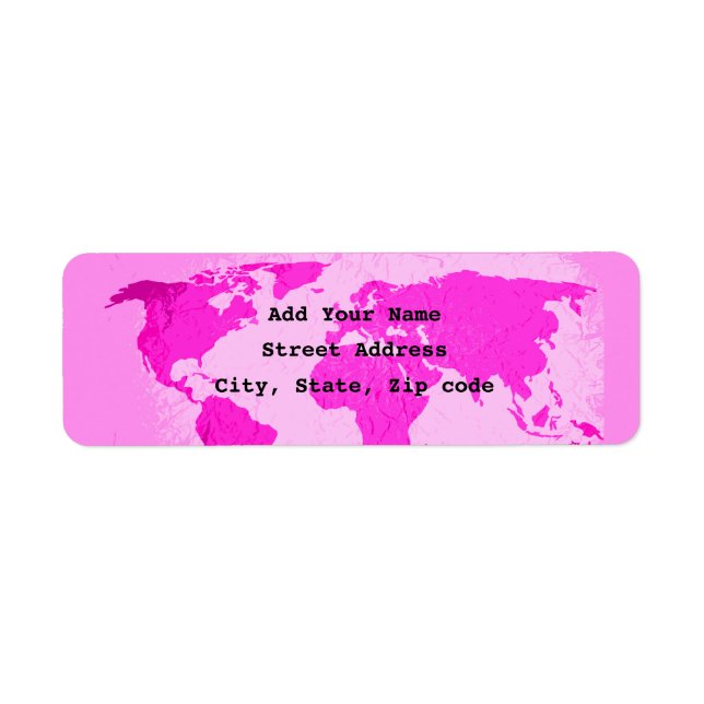 World Map Abstract Pink Purple Art Traveller Trend (Front)