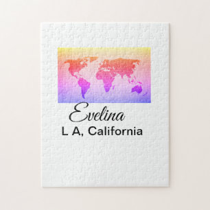 World map add name text place country city text mi jigsaw puzzle