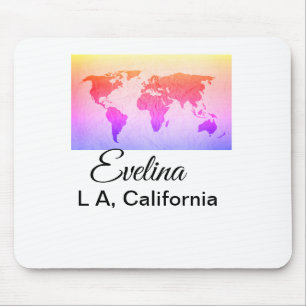 World map add name text place country city text mi mouse mat