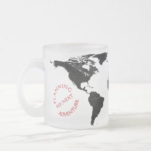World Map Adventure – Personalized Frosted Glass Coffee Mug