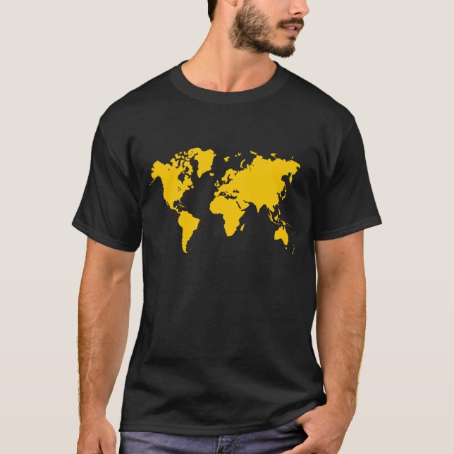 World Map - Amber T-Shirt (Front)