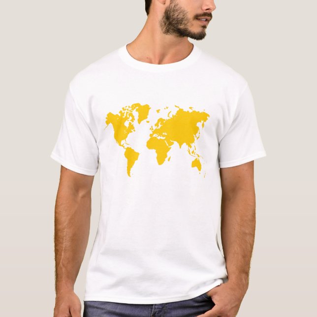 World Map - Amber T-Shirt (Front)