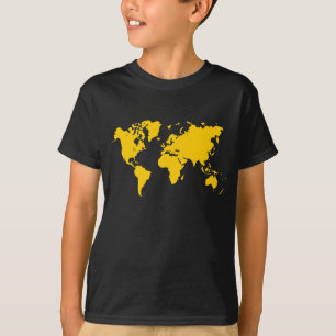 World Map - Amber T-Shirt