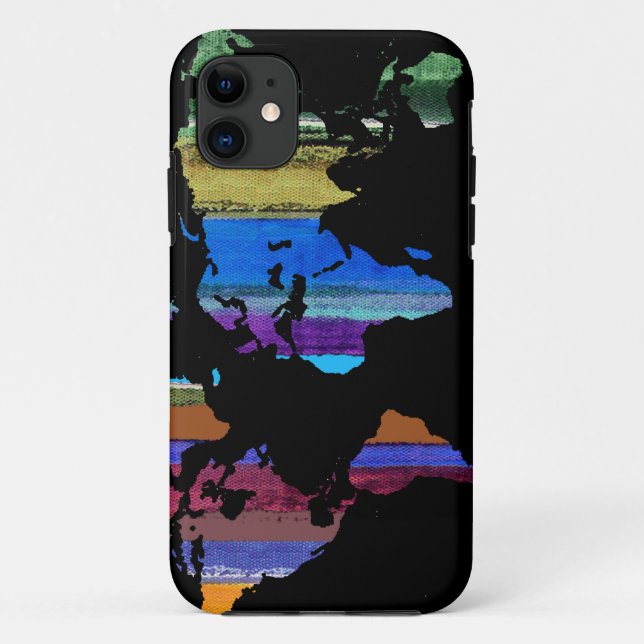world map and colour stripes Case-Mate iPhone case (Back)
