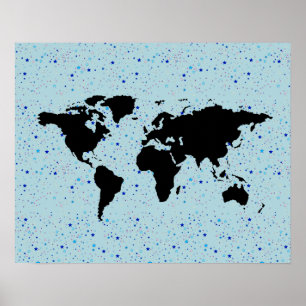 world map and the stars poster