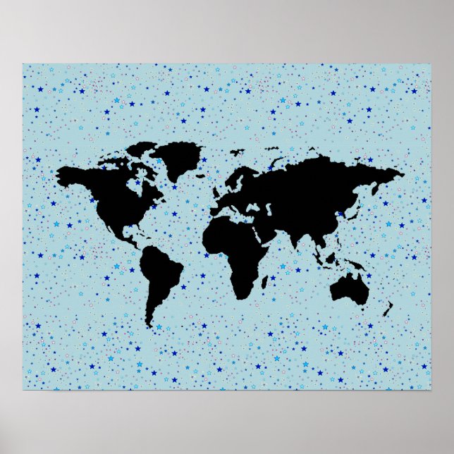 world map and the stars poster (Front)