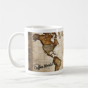 World Map Antique Coffee Mug