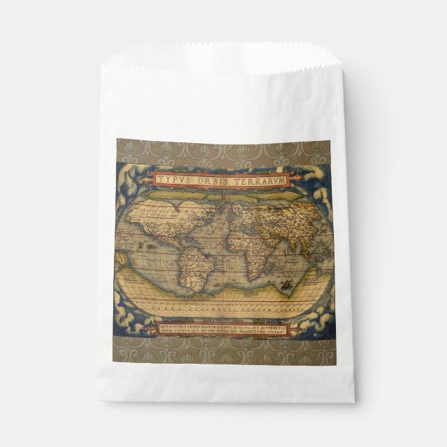 World Map Antique Ortelius Europe Travel Favour Bags (Front)