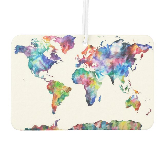 World Map Art Car Air Freshener (Back)