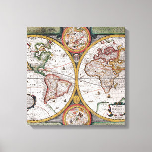 World Map Art & Wall Decor Wrapped Canvas Print 
