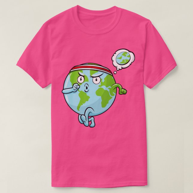 World map as Runner with Head T-Shirt (Design Front)