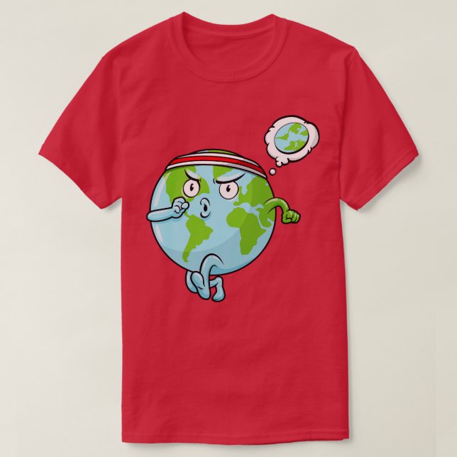 World map as Runner with Head T-Shirt (Design Front)