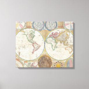 World Map Atlas Image Canvas Print