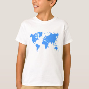 World Map - Baby Blue T-Shirt