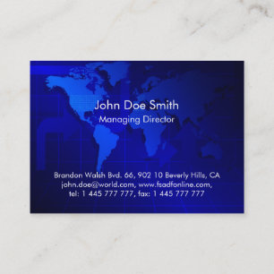 World Map Background Business Card