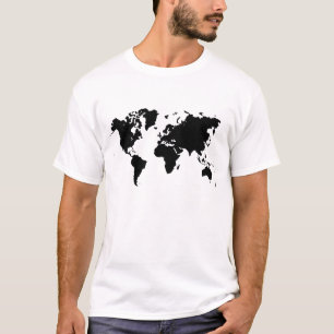 World Map - Black T-Shirt