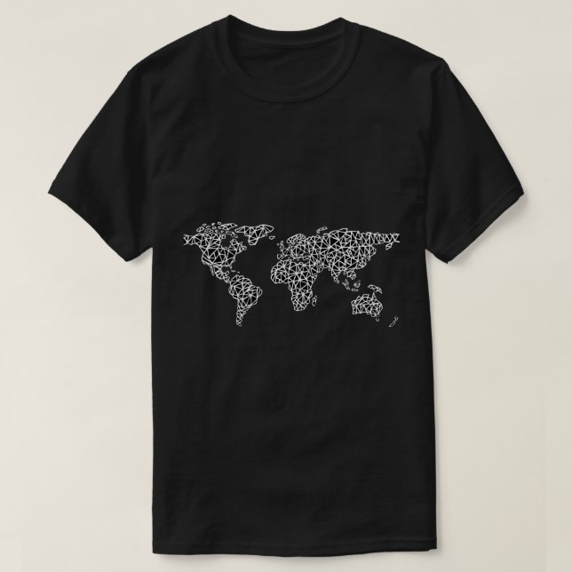 World Map black T-Shirt (Design Front)