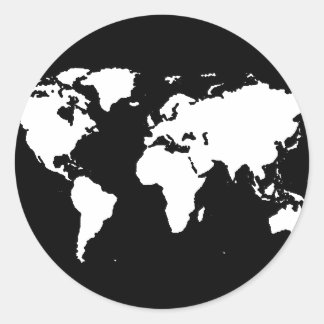 world map black white