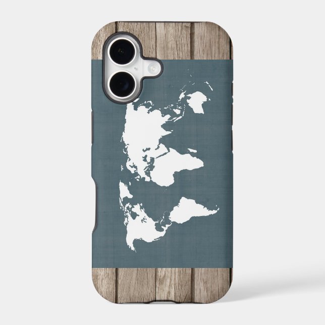 World Map . blue and white (Back)