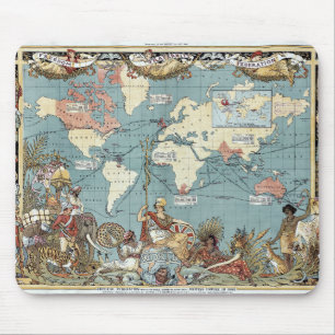 World map-British Empire-1886 Mouse Mat