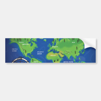 World Map Bumper Sticker