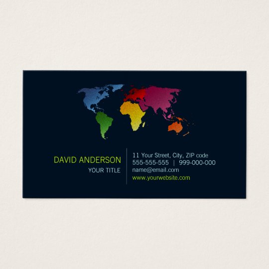 World Map business card