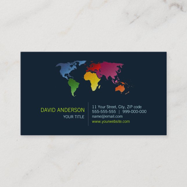 World Map business card (Front)