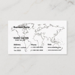 World Map Business Card Desgin