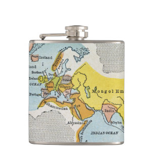 WORLD MAP, c1300. Hip Flask