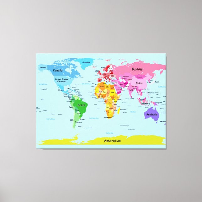 World Map Canvas Print (Front)