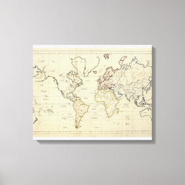 World map canvas print (Front)