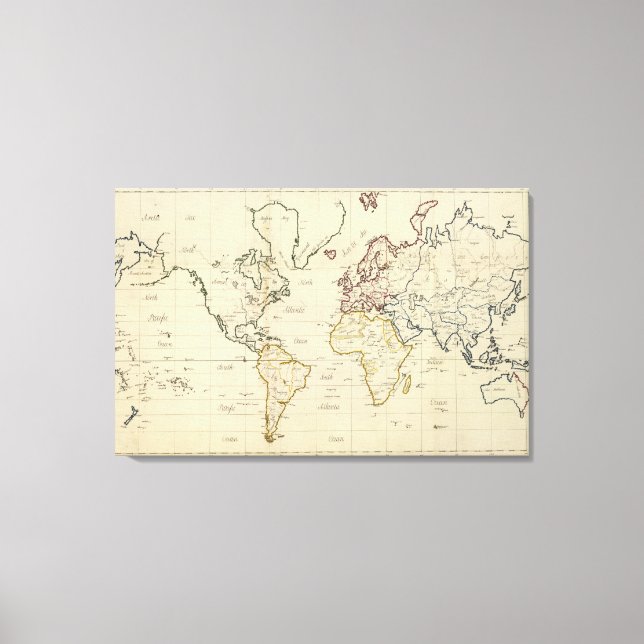World map canvas print (Front)