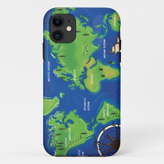 World Map Case-Mate iPhone Case (Back)