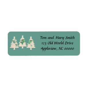 World Map Christmas Trees Labels