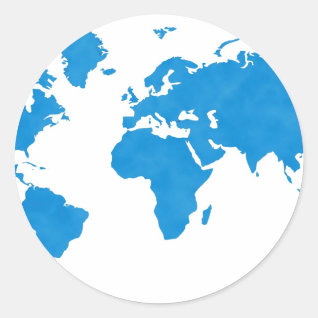 World Map Classic Round Sticker (Front)