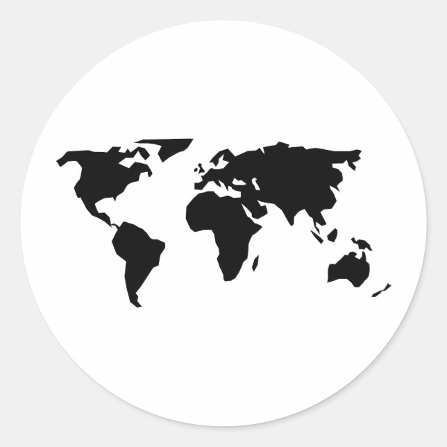World Map Classic Round Sticker (Front)