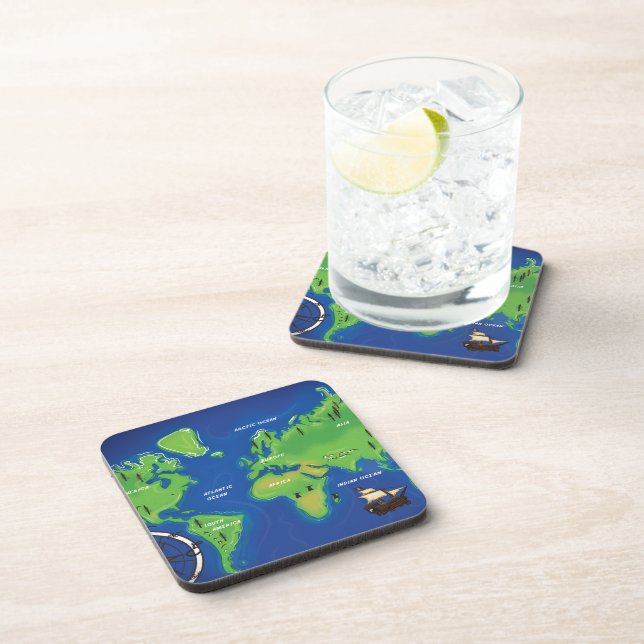 World Map Coaster (Right Side)