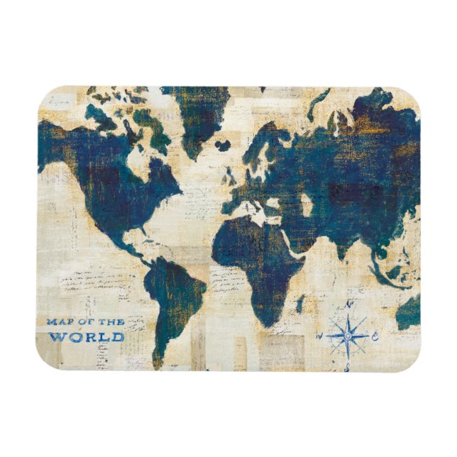 World Map Collage Magnet (Horizontal)