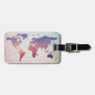world map Colored polygons Luggage Tag