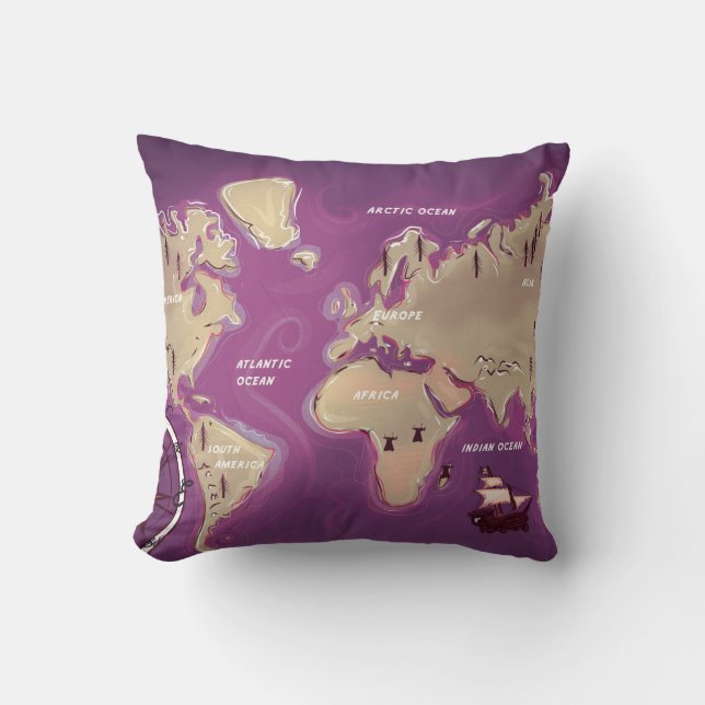World Map Cushion (Front)