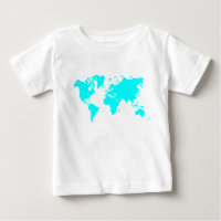 World Map - Cyan