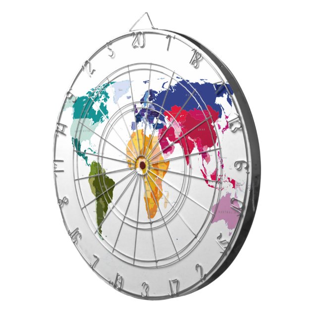 World map darts board dartboard (Front Right)