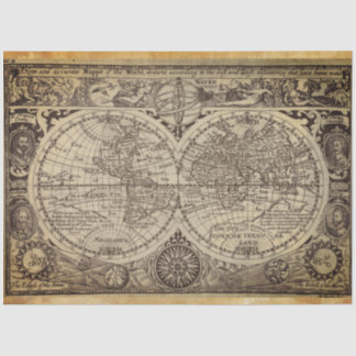 World Map Decoupage Paper
