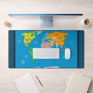 World Map Desk Mat