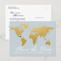 World Map Destination Wedding Save the Date