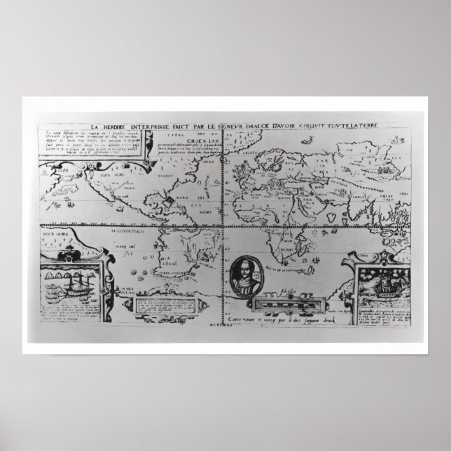 World Map detailing the Expeditions Poster (Front)