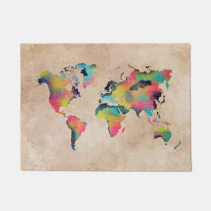 world map Door Mat