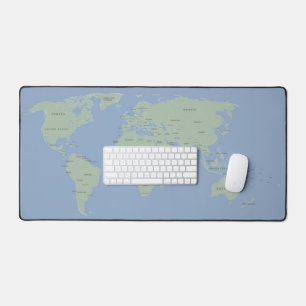 World map earth countries geography desk mat