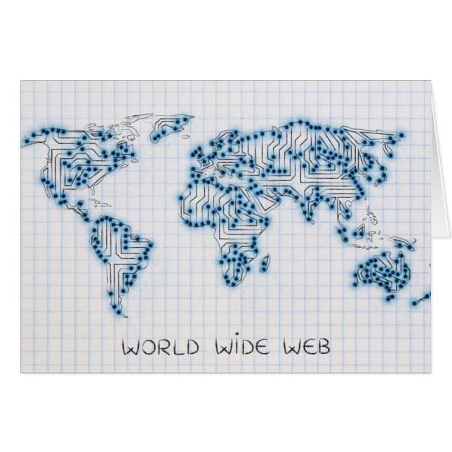 World Map | Electronic Microchip Circuits (Front Horizontal)