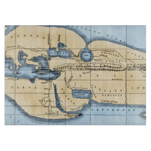 WORLD MAP: ERATOSTHENES CUTTING BOARD